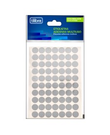 imagem principal do produto Etiqueta Adesiva Multiuso 19mm Prata 6 Folhas 210 Unidades
