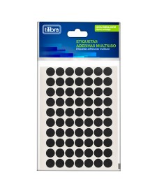 imagem principal do produto Etiqueta Adesiva Multiuso 19mm Preta 6 Folhas 210 Unidades