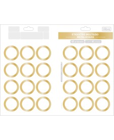 imagem principal do produto Etiqueta Adesiva Multiuso Metalizada 35mm 48 Unidades