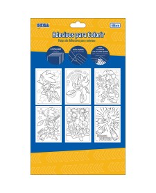 imagem principal do produto Folhas de Adesivos para Colorir Sonic