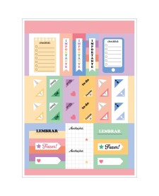 imagem de detalhe produto Folhas de Adesivos Rotina 6 Folhas