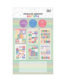 imagem principal do produto Folhas de Adesivos Rotina 6 Folhas