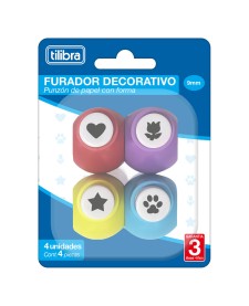 imagem principal do produto Furador Decorativo Sortido - 9mm - 4 Unidades