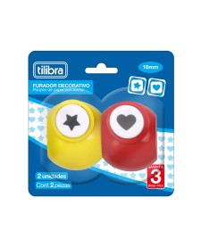 imagem principal do produto Furadores Decorativos 16mm - Coração e Estrela