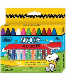 imagem principal do produto Giz de Cera Big 12 Cores Redondo Snoopy