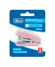 imagem de detalhe produto Grampeador 12 Folhas Mini com Extrator G101 Rosa Claro
