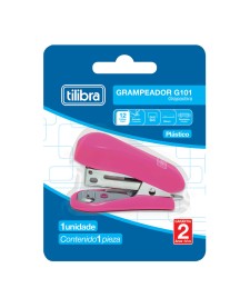 imagem de detalhe produto Grampeador 12 Folhas Mini com Extrator G101 Rosa