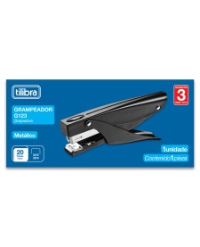 imagem de detalhe produto Grampeador Alicate 20 Folhas Metálico G123 Preto