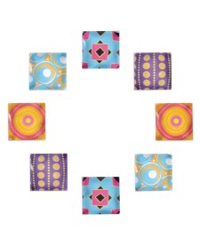 imagem de detalhe produto Ímã Quadrado Decorado - Blister com 8 Unidades