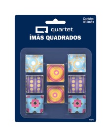 imagem principal do produto Ímã Quadrado Decorado - Blister com 8 Unidades