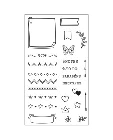 imagem de detalhe produto Kit Carimbos Transparentes Planner - Blister com 3 Unidades