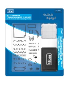 imagem principal do produto Kit Carimbos Transparentes Planner - Blister com 3 Unidades