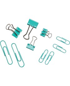 imagem principal do produto Kit Clips e Prendedores de Papel Aqua