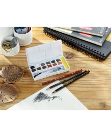 imagem de detalhe produto Kit de Aquarela Shade & Tone com 12 Cores de Aquarelas em Pastilha e 3 Lápis