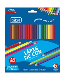 imagem principal do produto Lápis de Cor 24 Cores Sextavado Resina