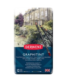 imagem de detalhe produto Lápis de Cor Aquarelável Graphitint 12 Cores Estojo Lata