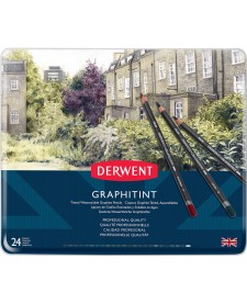 imagem de detalhe produto Lápis de Cor Aquarelável Graphitint 24 Cores Estojo Lata