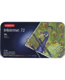imagem de detalhe produto Lápis de Cor Aquarelável Inktense 72 Cores Estojo Lata