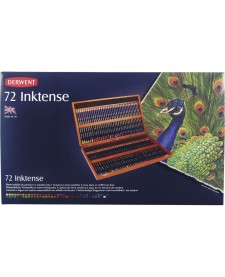 imagem de detalhe produto Lápis de Cor Aquarelável Inktense 72 Cores Estojo Madeira Derwent