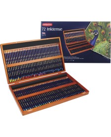 imagem principal do produto Lápis de Cor Aquarelável Inktense 72 Cores Estojo Madeira Derwent