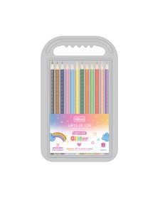 imagem principal do produto Lápis de Cor Corpo com Glitter 12 Cores Redondo