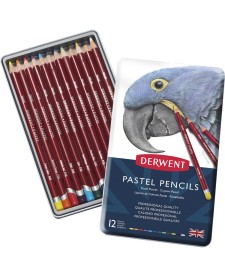 imagem principal do produto Lápis de Cor Pastel 12 Cores Estojo Lata