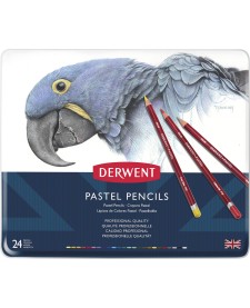 imagem de detalhe produto Lápis de Cor Pastel 24 Cores Estojo Lata