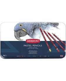 imagem de detalhe produto Lápis de Cor Pastel 36 Cores Estojo Lata Derwent