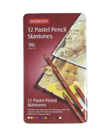 imagem de detalhe produto Lápis de Cor Pastel Tons de Pele 12 Cores Estojo Lata