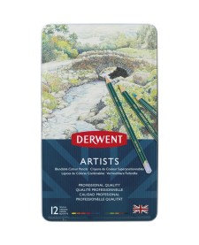 imagem principal do produto Lápis de Cor Permanente Artists 12 Cores Estojo Lata