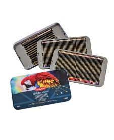 imagem de detalhe produto Lápis de Cor Permanente Chromaflow 100 Cores Estojo Lata