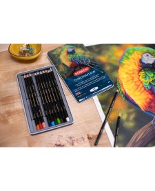 imagem de detalhe produto Lápis de Cor Permanente Chromaflow 12 Cores Estojo Lata