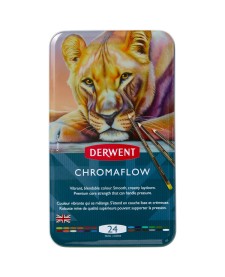 imagem principal do produto Lápis de Cor Permanente Chromaflow 24 Cores Estojo Lata