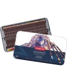 imagem principal do produto Lápis de Cor Permanente Coloursoft 36 Cores Estojo Lata