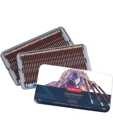 imagem principal do produto Lápis de Cor Permanente Coloursoft 72 Cores Estojo Lata