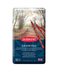 imagem de detalhe produto Lápis de Cor Permanente Drawing 12 Cores Estojo Lata