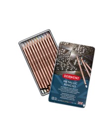 imagem principal do produto Lápis de Cor Permanente Metallic 12 Cores Estojo Lata