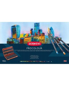 imagem de detalhe produto Lápis de Cor Permanente Procolour 72 Cores Estojo Madeira