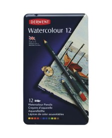 imagem de detalhe produto Lápis de Cor Watercolour 12 Cores Estojo Lata