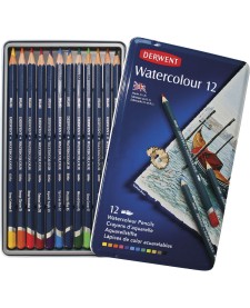 imagem principal do produto Lápis de Cor Watercolour 12 Cores Estojo Lata