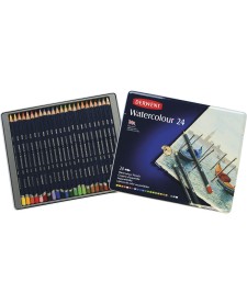 imagem principal do produto Lápis de Cor Watercolour 24 Cores Estojo Lata