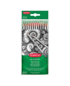 imagem principal do produto Lápis Graduado Derwent Academy Média Dureza  (5H - 6B) 12 unidades