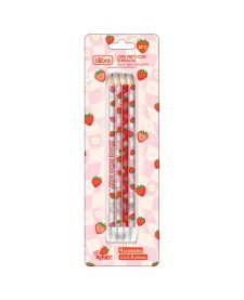 imagem principal do produto Lápis Preto Redondo com Borracha N.2 Be Berry! - Blister com 4 Unidades