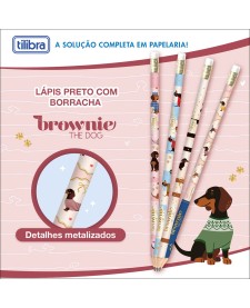 imagem de detalhe produto Lápis Preto Redondo com Borracha N.2 Brownie The Dog