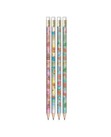 imagem de detalhe produto Lápis Preto Redondo com Borracha N.2 Capyclub - Blister com 4 Unidades