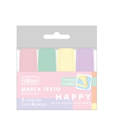 imagem principal do produto Marca-Texto Mini Happy - Blister com 4 Unidades