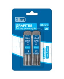 imagem principal do produto Minas Grafite 0.5mm 2B - Blister com 2 Unidades
