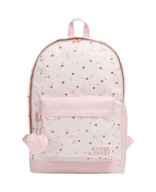 imagem de detalhe produto Mochila de Costas Académie Corações Metalizados com detalhes Rosé