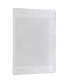 imagem principal do produto Pasta Aba Elástico Polipropileno 0,50mm Ofício Lombo 20mm Cristal
