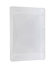 imagem principal do produto Pasta Aba Elástico Polipropileno 0,60mm Ofício Lombo 40mm Cristal